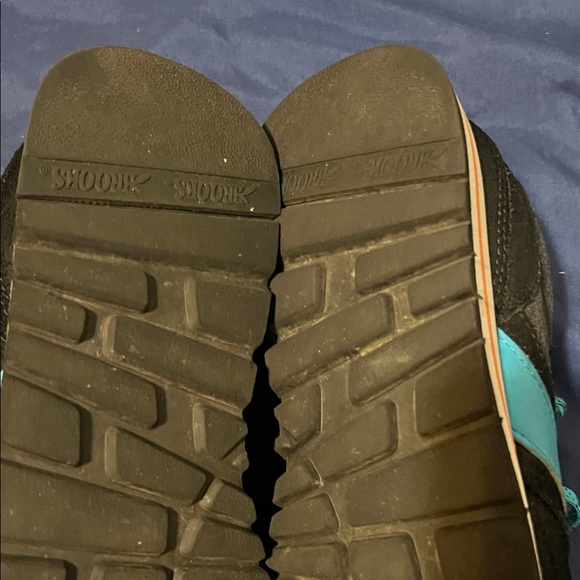 Brooks Black and Teal Athletic Shoes with Orange Highlights - Picture 10 of 13